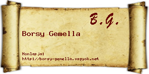 Borsy Gemella névjegykártya